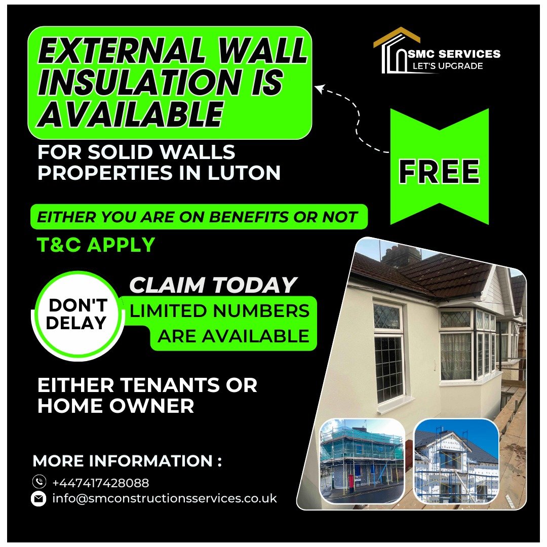 SMC ad creative: free external wall insulation, save 47% on energy bills